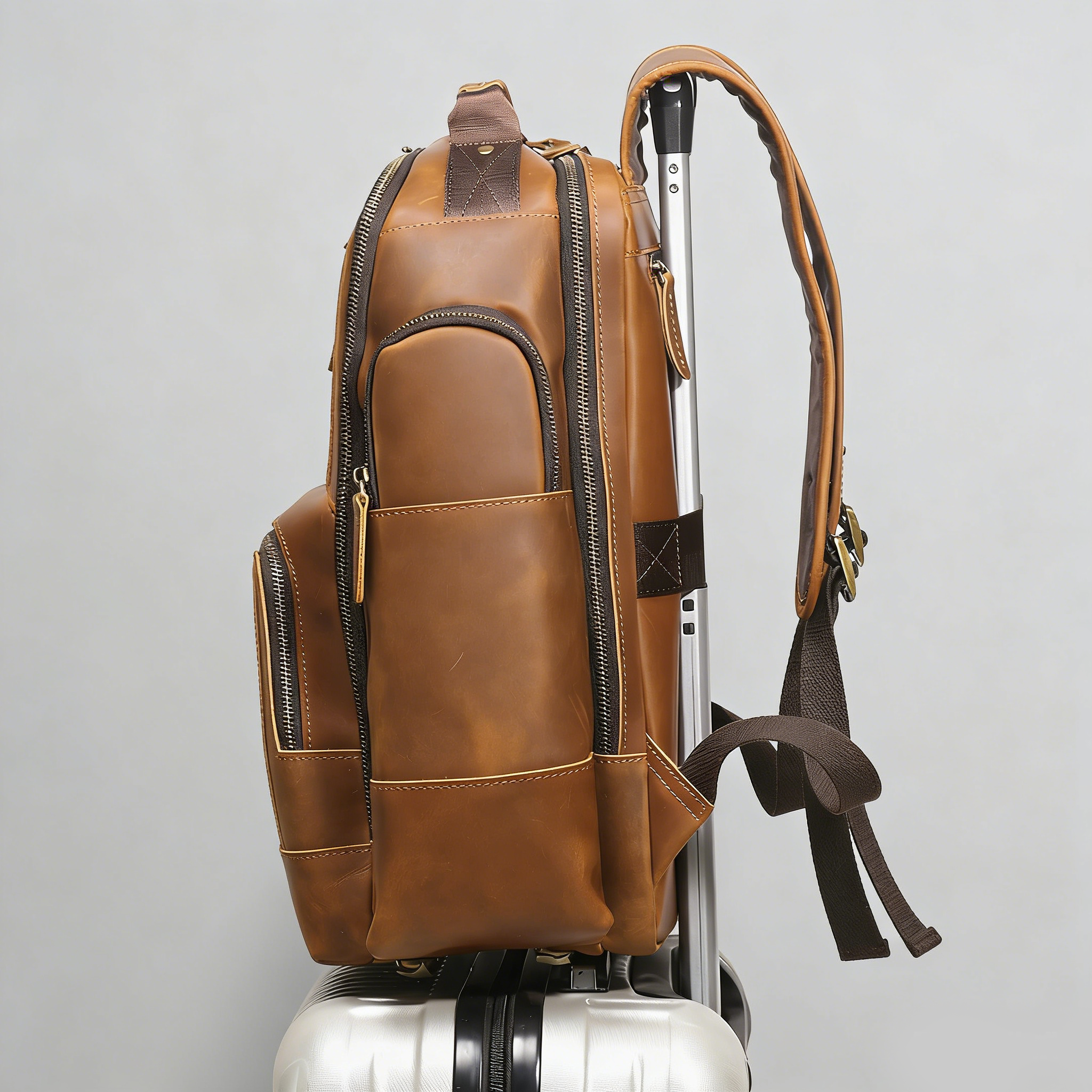 OSO Vintage Full-Grain Leather Backpack