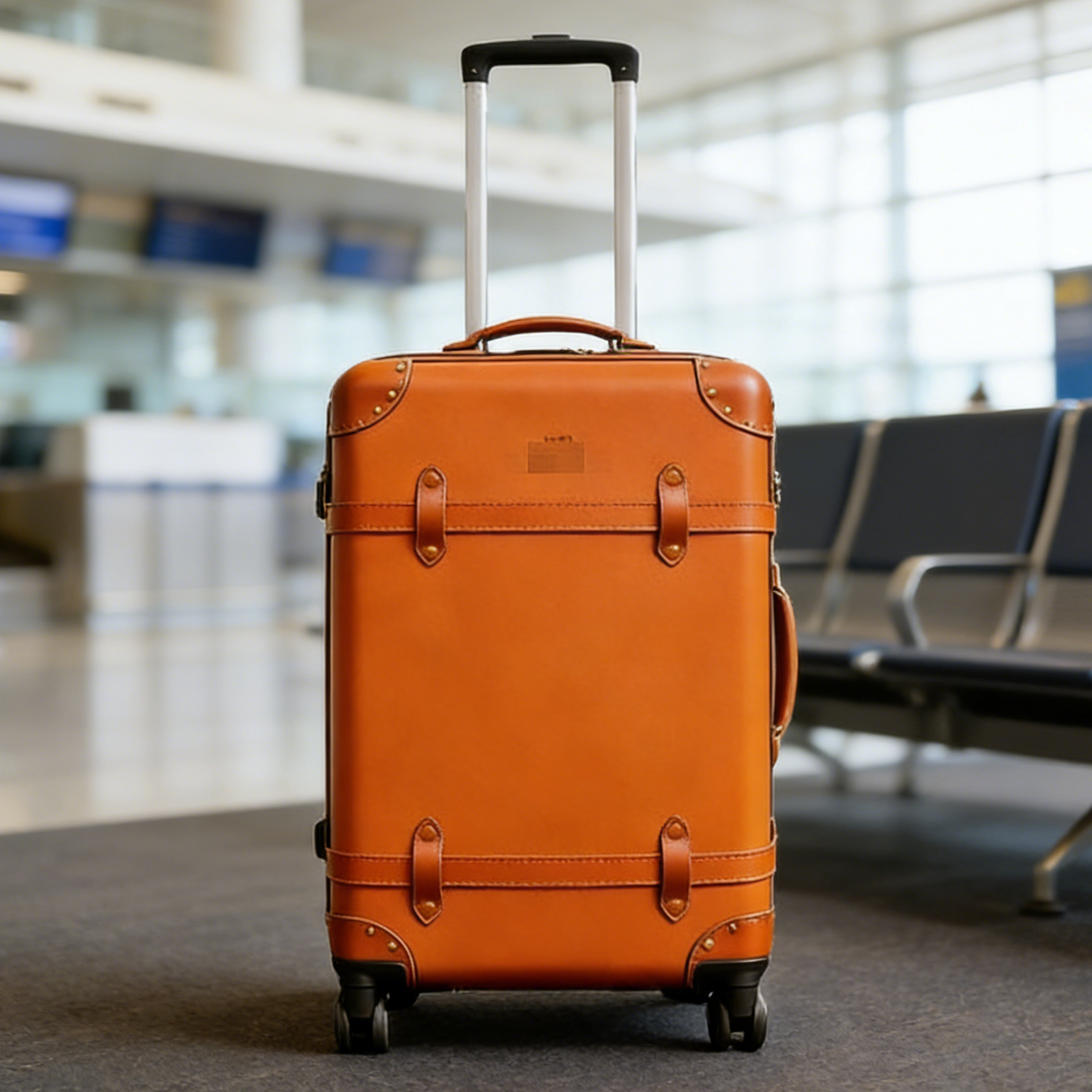 OSO Full-Grain Leather Retro Luggage - 24" TSA Lock