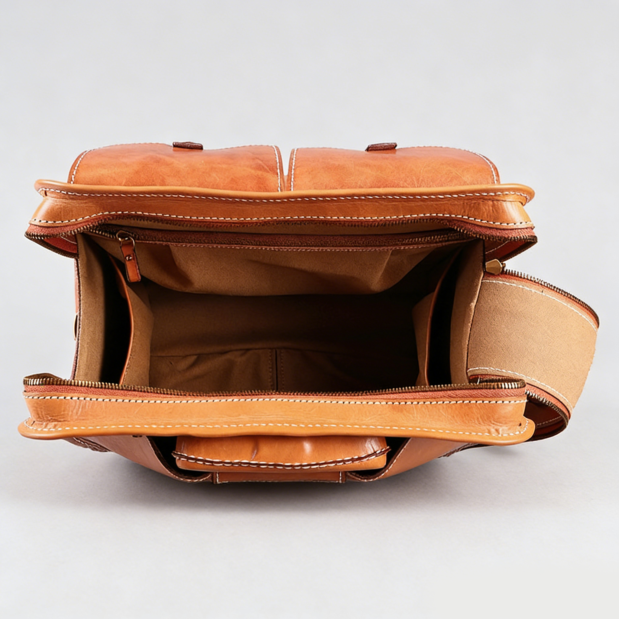 OSO Vintage British Full-Grain Leather Rolling Luggage