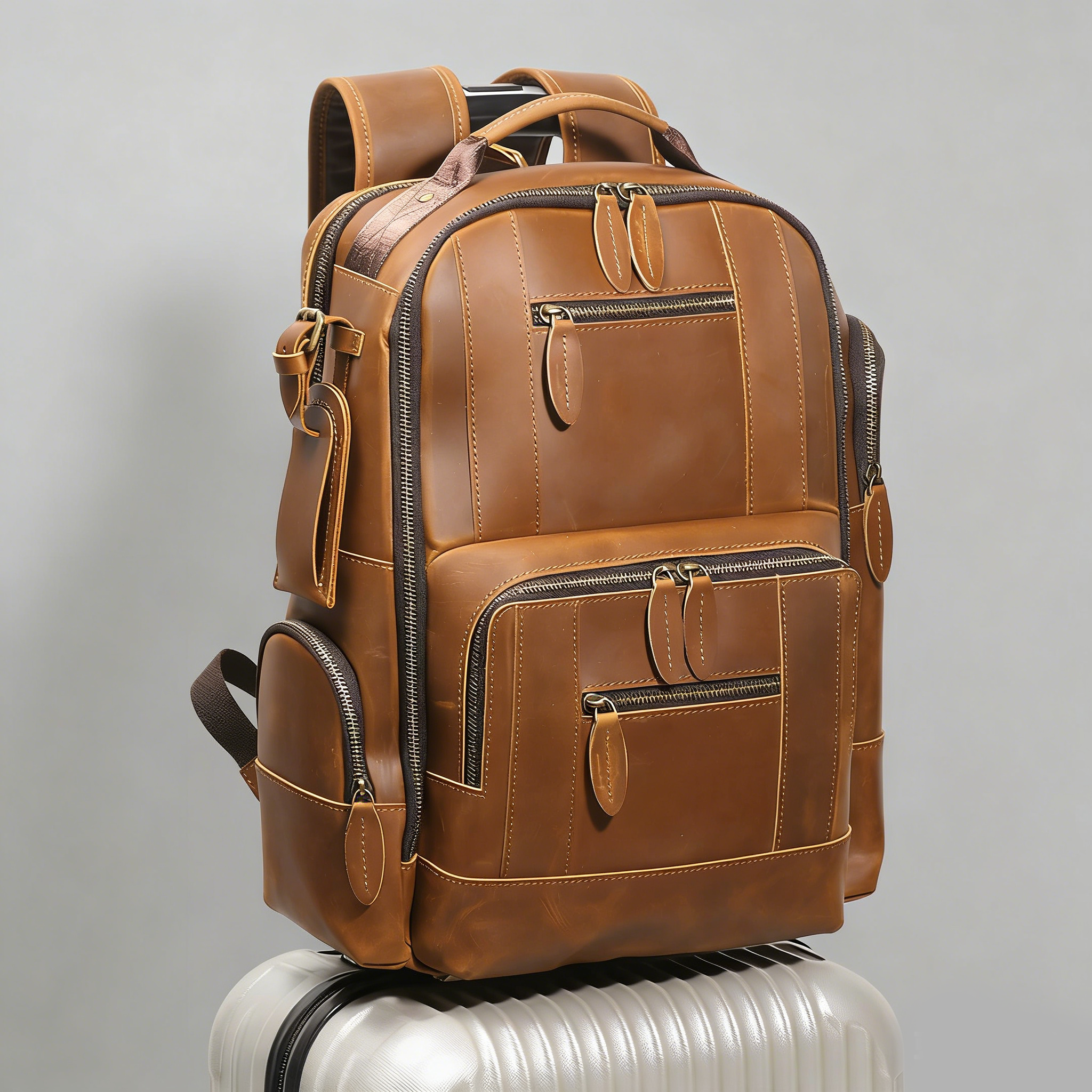 OSO Vintage Full-Grain Leather Backpack