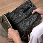 OSO Compression Cube in Deep Space Grey showing double-zipper compression system