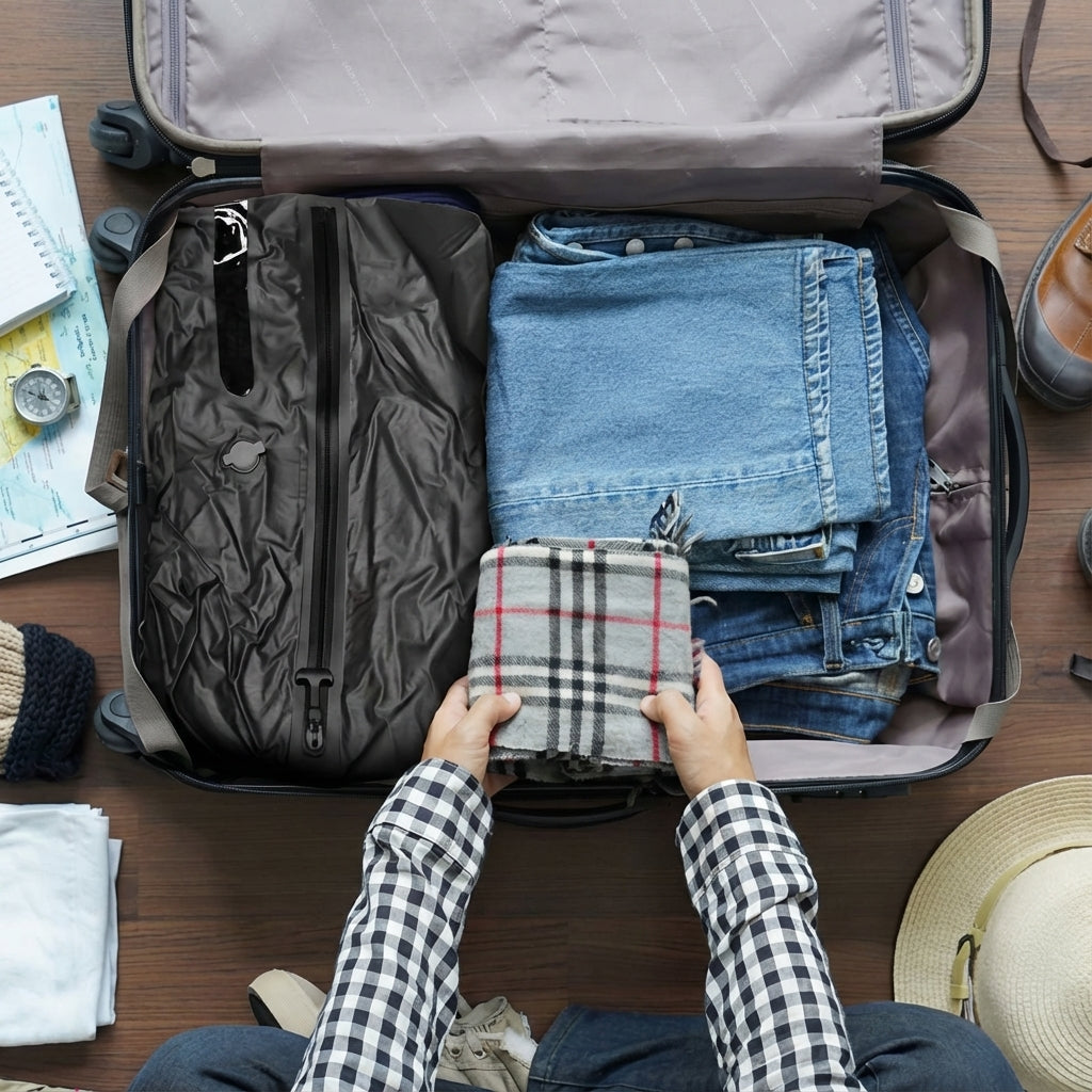 Close-up of high-density ripstop nylon fabric and breathable mesh top