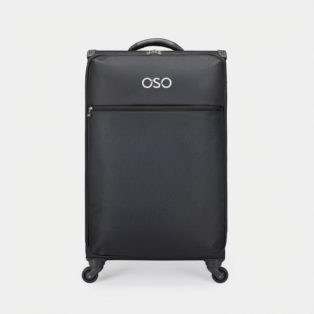 Soft-shell carry-on with spinner wheels from OSO Digital Nomad Kit