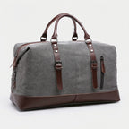 Interior view showing organized compartments of canvas duffle
