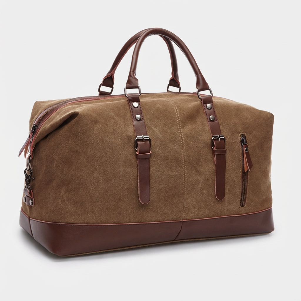 OSO Canvas Weekender Duffle in minimalist grey
