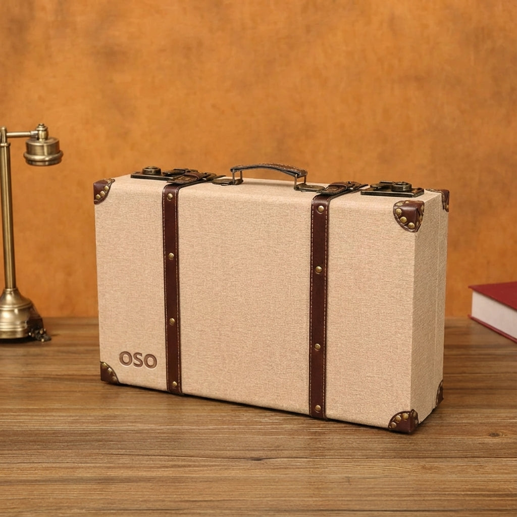 OSO Vintage Heirloom Trunk closed with alloy latch buckles