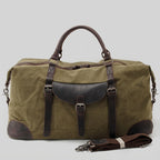 OSO weekender bag in midnight black with leather handles