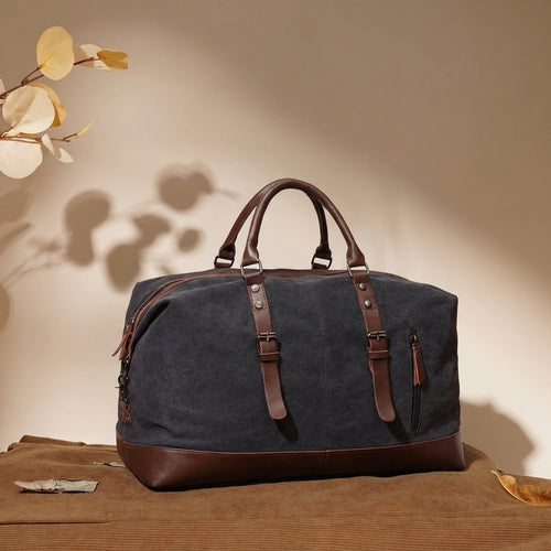 OSO Canvas Weekender Duffle in minimalist grey
