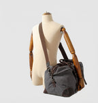 OSO weekender bag in midnight black with leather handles