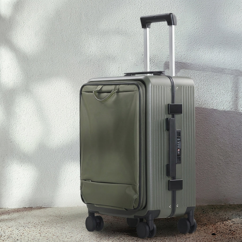 OSO Nomad modular luggage showing spinner wheels and minimalist design