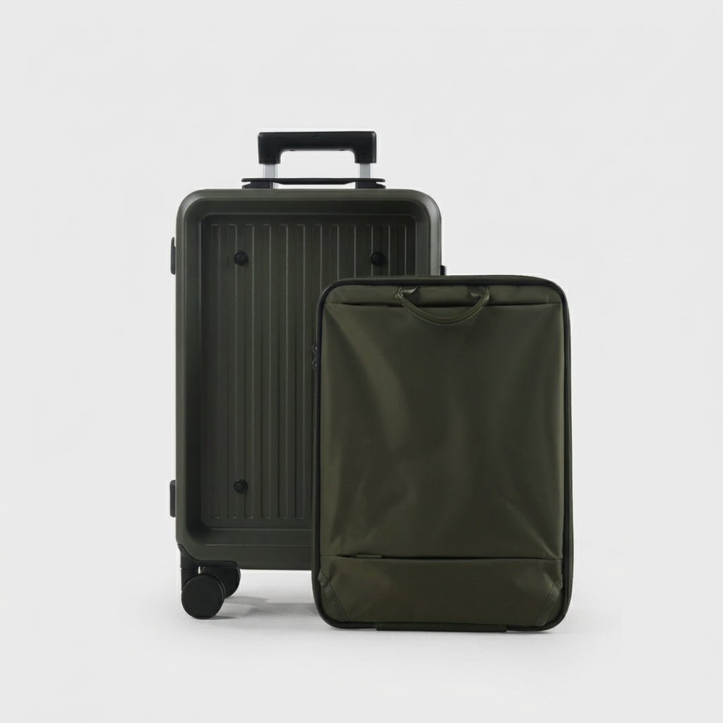 OSO Nomad 2-in-1 Carry-On in Army Green with detachable backpack