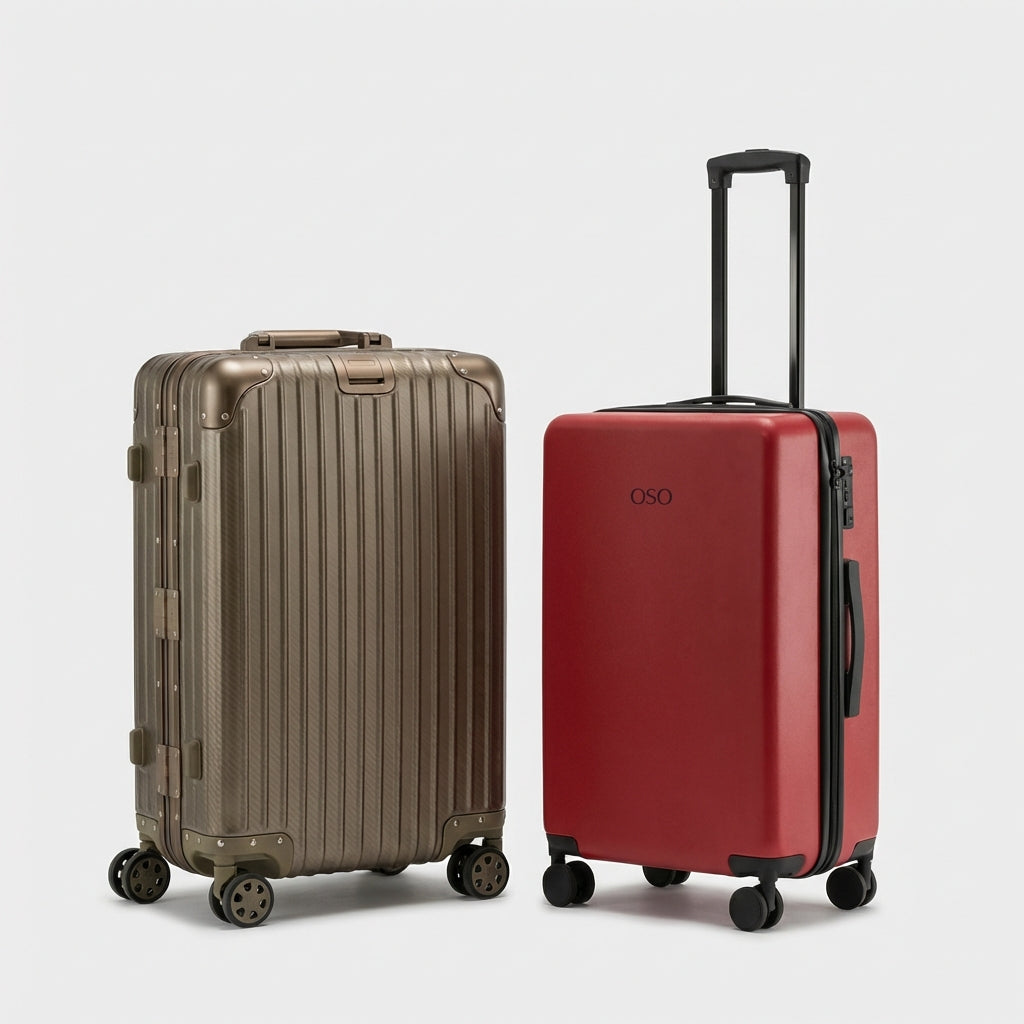 Interior organization of OSO luggage with adjustable handles