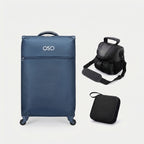 Soft-shell carry-on with spinner wheels from OSO Digital Nomad Kit