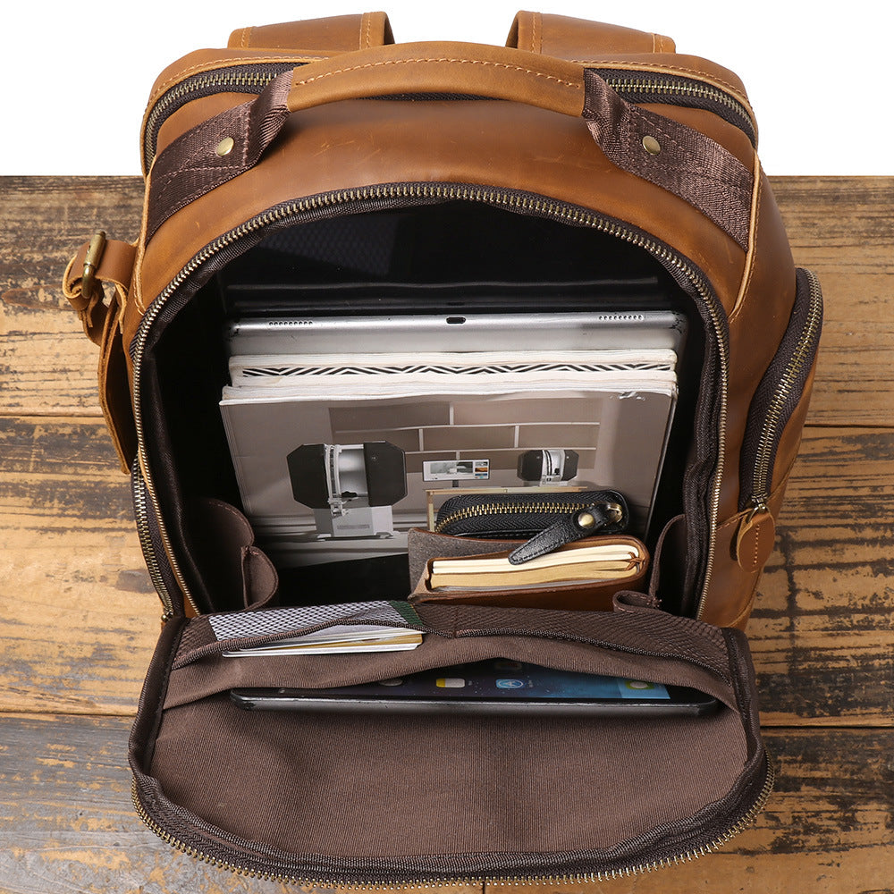 OSO Vintage Full-Grain Leather Backpack