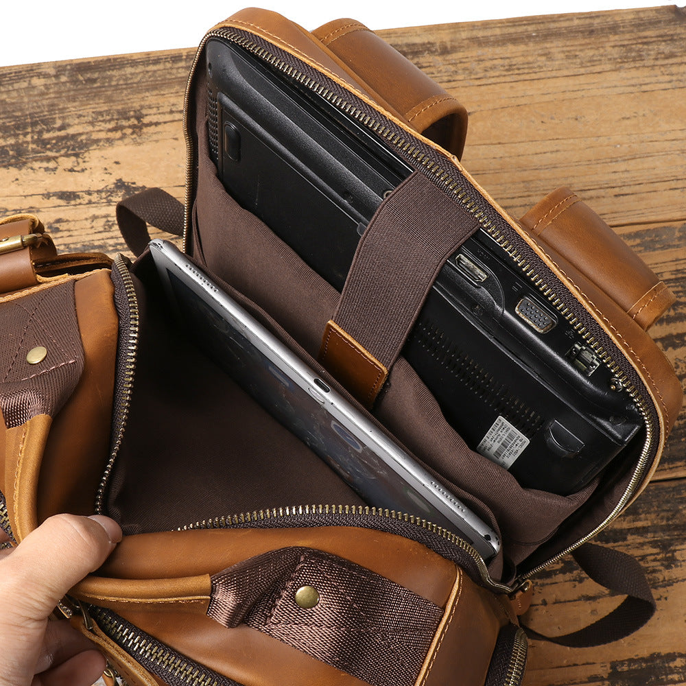 OSO Vintage Full-Grain Leather Backpack