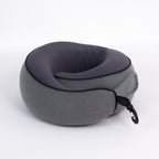 Memory foam travel pillow from OSO Comfort Flight Set showing ergonomic neck support design